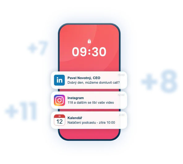 Mobiltelefon mit LinkedIn-Benachrichtigungen